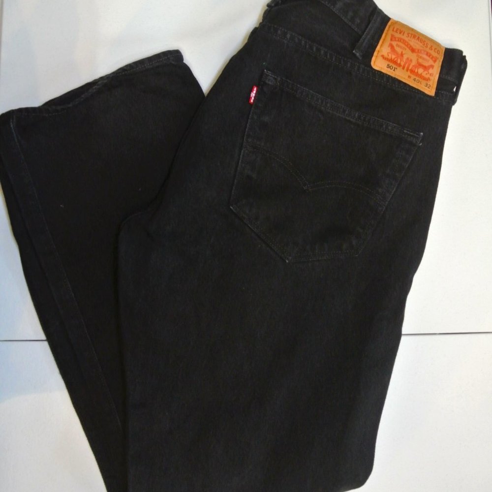 Men's 501 Button Fly Black Jeans